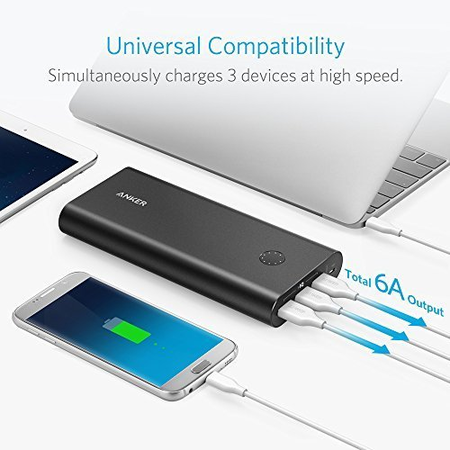 Anker PowerCore+ 26800, Premium Portable Charger, High Capacity 26800mAh External Battery with Qualcomm Quick Charge 3.0 (in- and output), Includes PowerPort+ 1 Wall Charger