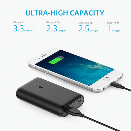 Anker PowerCore Speed 10000 QC, Qualcomm Quick Charge 3.0 Portable Charger with Power IQ, Power Bank for Samsung, iPhone, iPad and More