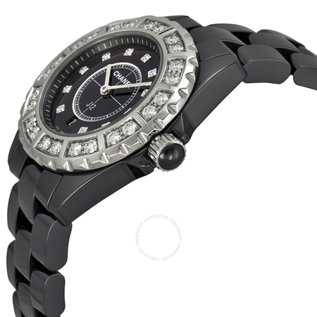 Chanel J12 Black Diamond Dial Quartz Ladies Watch H2427