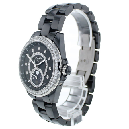Chanel J12 Black Dial Diamond Black Ceramic Automatic Ladies Watch H3407