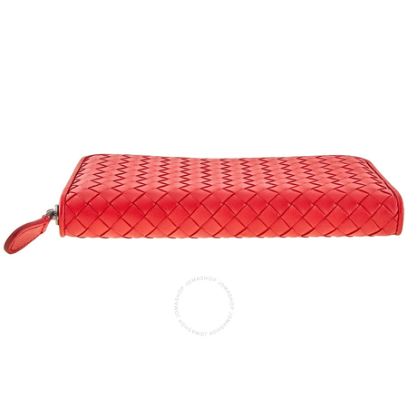 Bottega Veneta Zip Around Wallet- Red 114076 V001N RD