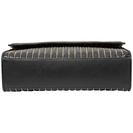 Tory Burch Fleming Convertible Leather Shoulder Bag- Black 52311-001
