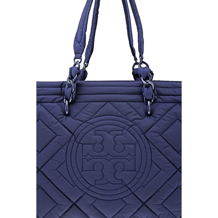 Tory Burch Fleming Quilted Nylon Tote- Navy 58426-403