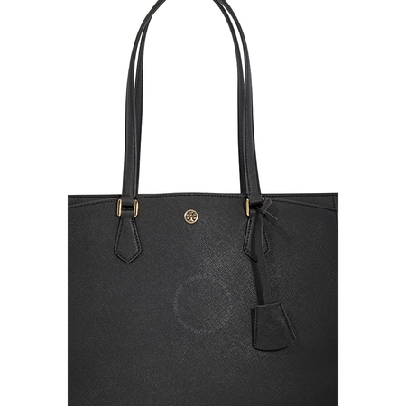 Tory Burch Robinson Textured Leather Tote- Black 53063-001