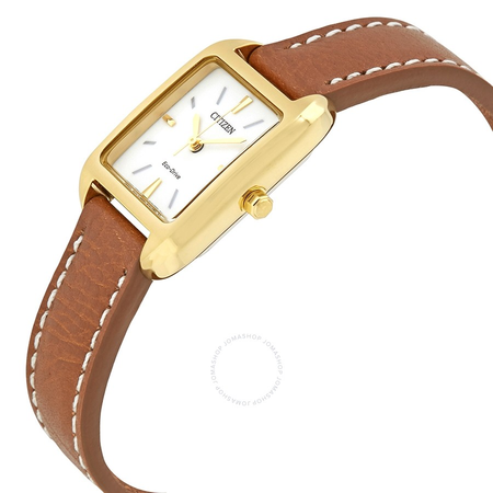 Citizen Silhouette White Dial Ladies Leather Watch EM0492-02A