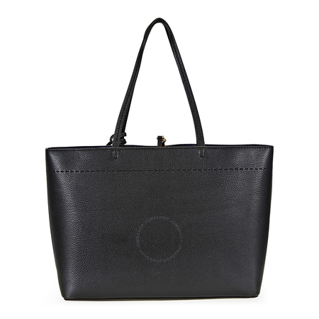 Tory Burch McGraw Leather Tote - Black / Royal Navy 42200-018