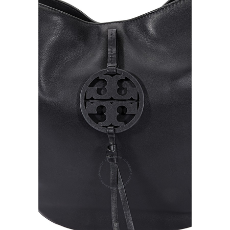 Tory Burch Miller Metal-logo Slouchy Hobo Bag- Black 61179-001