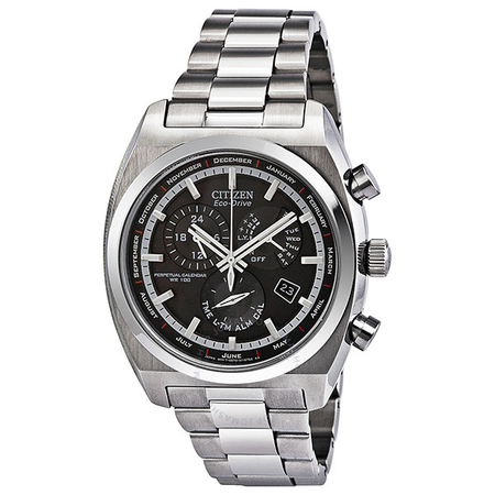 Citizen Calibre 8700 Eco-Drive GMT Black Dial Stainless Steel Men's Watch BL8120-52E
