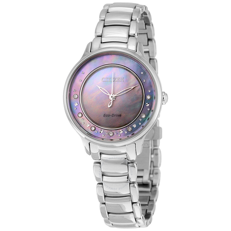 Citizen Circle Of Time Gray Mother of Pearl Stainless Steel Ladies Watch EM0380-81N