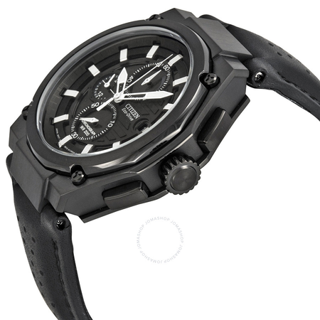 Citizen Sport Eco-drive Chronograph Black Dial Black IP Steel Men's Watch CA0315-01E