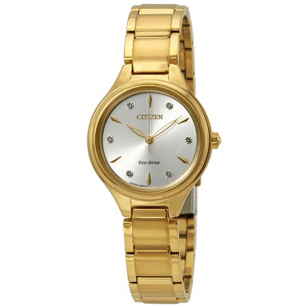Citizen Corso Silver Dial Ladies Gold-Tone Watch FE2102-55A