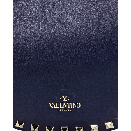 Valentino Rockstud Leather Clutch- Marine PW2B0A88BOL M30
