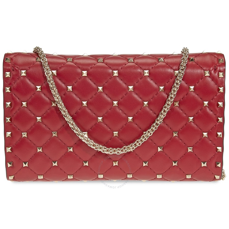 Valentino Rockstud Spike Crossbody Bag- Red RW2B0137NAP 0RO