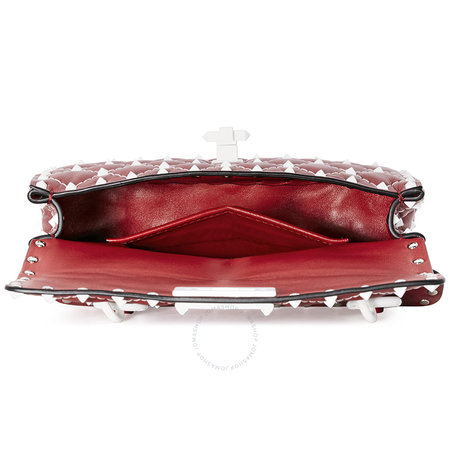 Valentino Rockstud Spike Small Shoulder Bag- Red B0123RVH 0RO