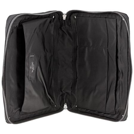 Valentino Men's Clutch bag . Black/Black Ziparound Clutch B0564 NBV 0NO