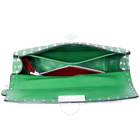 Valentino Rockstud Spike Medium Shoulder Bag- Green B0122RVH-0K2