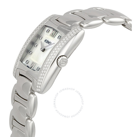 Ebel Brasilia White Mother of Pearl Diamond Dial Steel Ladies Watch 1215933