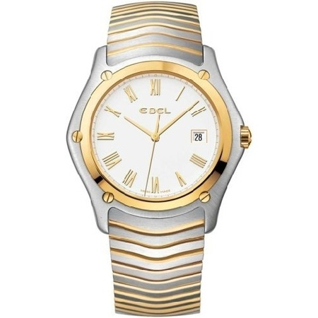 Ebel Classic White Dial Stainless Steel and Gold Bracelet Men's Watch 1255F51-0225