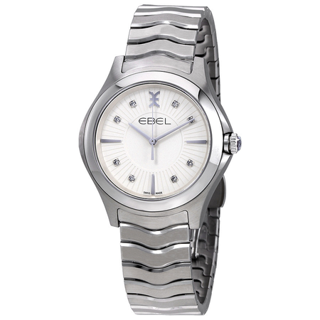 Ebel Wave Silver Galvanic Diamond Dial Ladies Watch 1216302