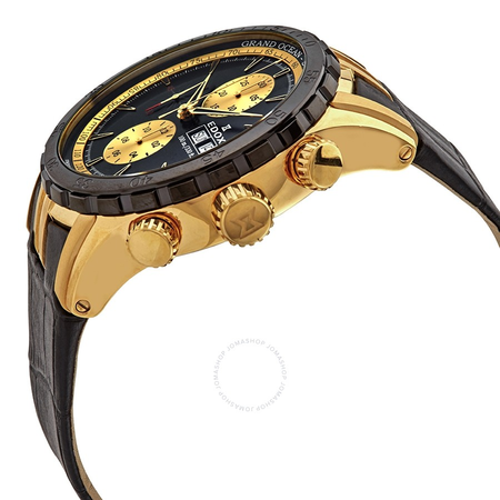 Edox Grand Ocean Black-Gold-tone Dial Automatic Men's Chronograph Watch 01121 357JNC NID