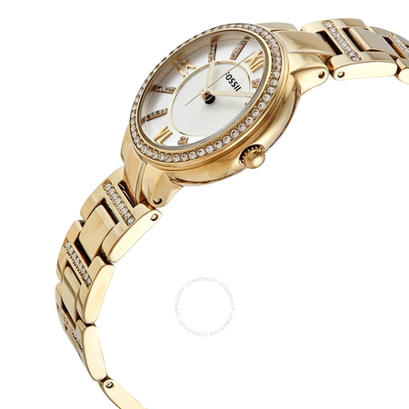 Fossil Virginia Silver Dial Gold-Plated Ladies Watch ES3283