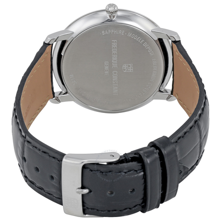Frederique Constant Slimline White Dial Men's Leather Watch FC-245WR5S6