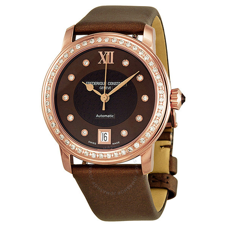 Frederique Constant Automatic Diamond Brown Mother of Pearl Ladies Watch 303CHD2PD4 FC-303CHD2PD4