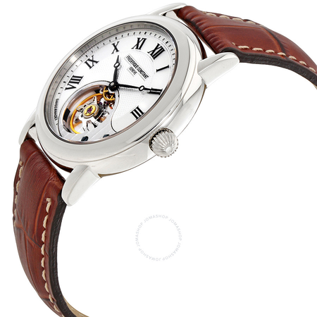 Frederique Constant Heart Beat Classics Silver Dial Men's Leather Watch FC-910MC3H6