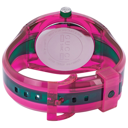 Gucci Sync Transparent Pink/Green Dial Unisex Watch YA137115