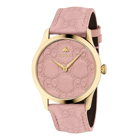 Gucci Gucci G-Timeless Quartz Pastel Pink Leather Dial Ladies Watch YA1264104 YA1264104
