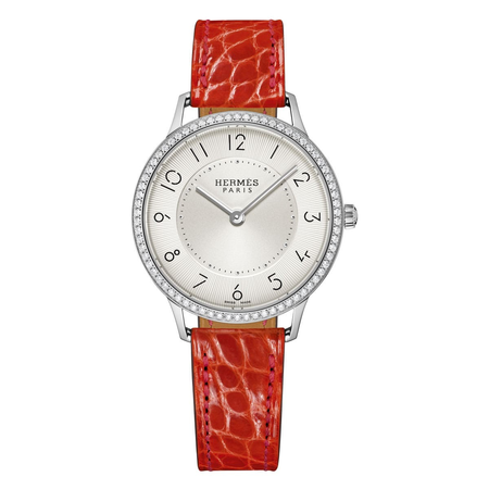 Hermes Slim d  Silver Dial Ladies Diamond Watch 041703WW00
