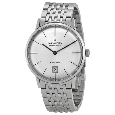 Hamilton Intra-Matic Silver Dial Stainless Steel Men's Watch H38455151