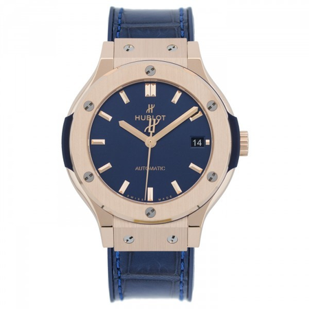 Hublot Classic Fusion Blue Sunray Dial 18k Rose Gold Automatic Men's Watch 565.OX.7180.LR