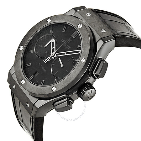 Hublot Classic Fusion Matte Black Automatic Chronograph Black Alligator Men's Watch 521.CM.1110.LR