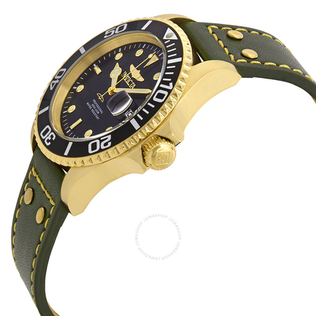 Invicta Pro Diver Black Dial Green Leather Men's Watch 22075