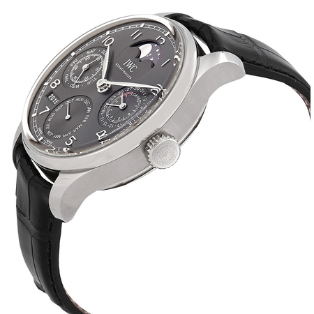 IWC Portugeiser Perpetual Calendar Slate Grey Dial 18K White Gold Automatic Men's Watch IW503301