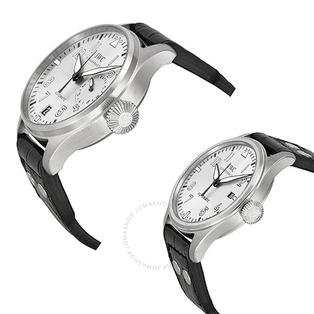 IWC Big Pilot Rhodium Dial Leather Strap Father and Son Men's Watch Set IW500906 IW325519