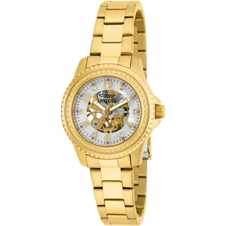 Invicta Angel Automatic Crystal White Dial Ladies Watch 16704