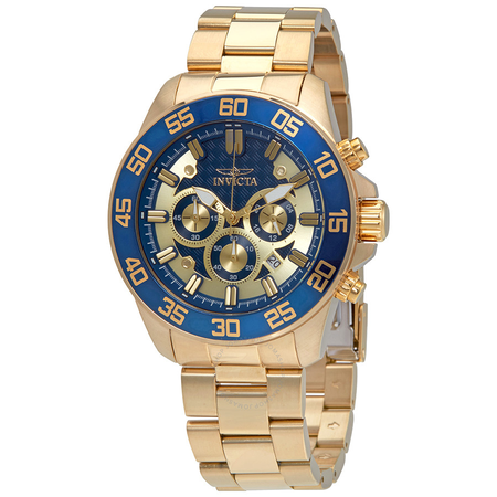 Invicta Pro Diver Chronograph Gold and Blue Dail Men's Watch 24727