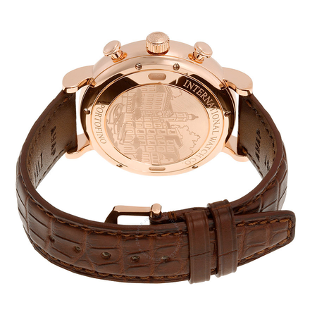 IWC Portofino Chronograph Silver Dial Brown Alligator Leather Men's Watch IW391020