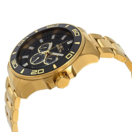 Invicta Pro Diver Quartz Black Dial Yellow Gold-tone Men's Watch 27982