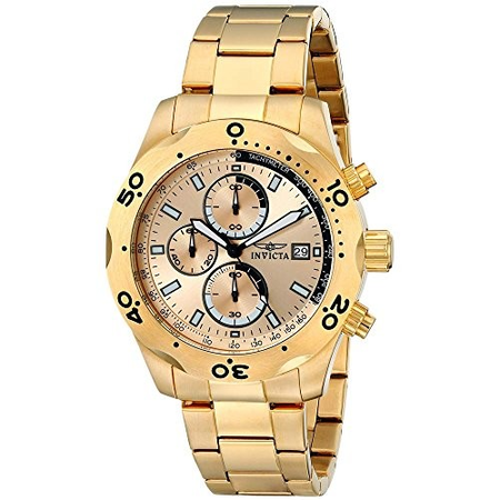 Invicta Specialty Chronograph Gold Dial Yellow Gold-plated Men's Watch 17750