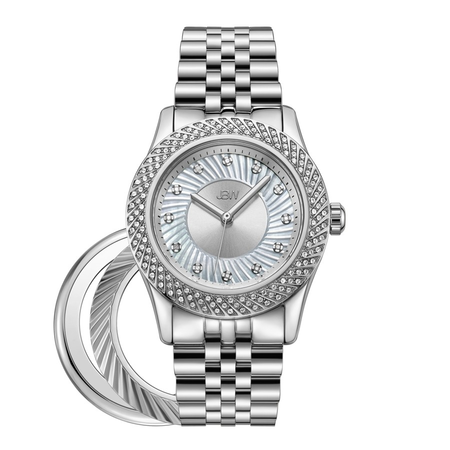 JBW Carina Quartz Diamond Crystal Silver Dial Ladies Watch J6368D