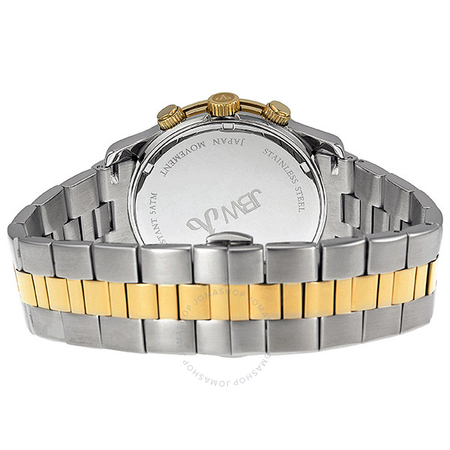 JBW Delano Gold-tone Sunray Chronograph Diamond Dial Two-Tone Steel Bracelet Men's Watch JB-6218-C
