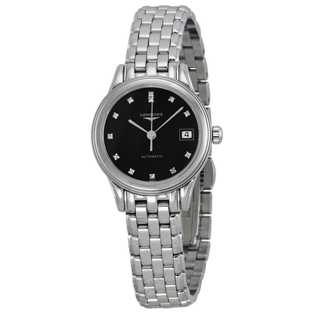 Longines Flagship Black Dial Diamond Ladies Watch L4.274.4.57.6
