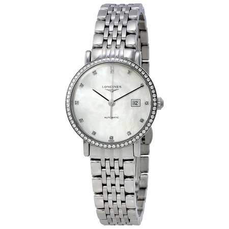 Longines Elegant Mother Of Pearl Dial Ladies Diamond Watch L43100876