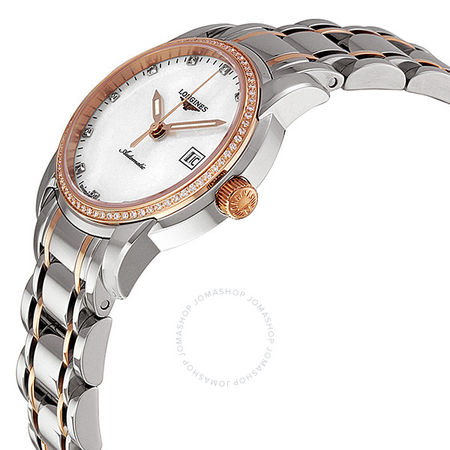 Longines Saint Imier Automatic Diamond Rose Gold and Steel Ladies Watch L25635877 L2.563.5.87.7