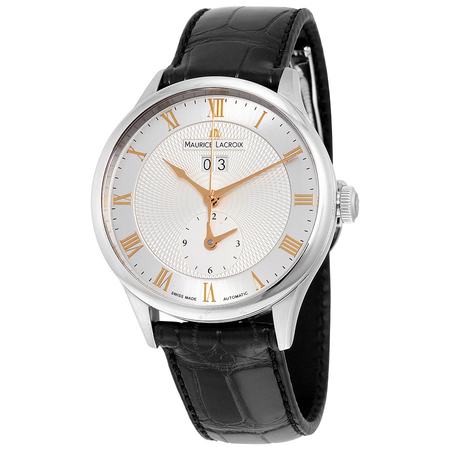 Maurice Lacroix Masterpiece Tradition Silver Dial Black Leather Men's Watch MP6707-SS001-111