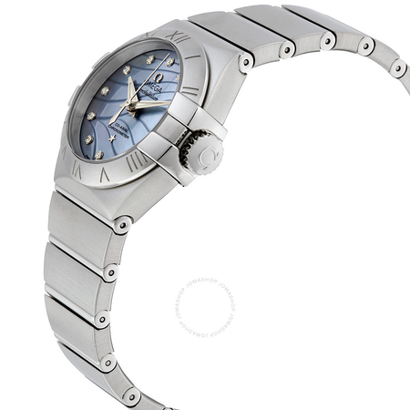 Omega Constellation Co-Axial Blue Mother of Pearl Diamond Dial Stainless Steel Ladies Watch 123.10.27.20.57.001