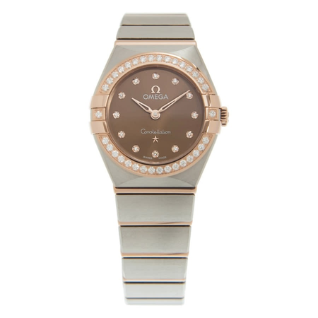 Omega Constellation Manhattan Quartz Diamond Brown Dial Ladies Watch 131.25.25.60.63.001